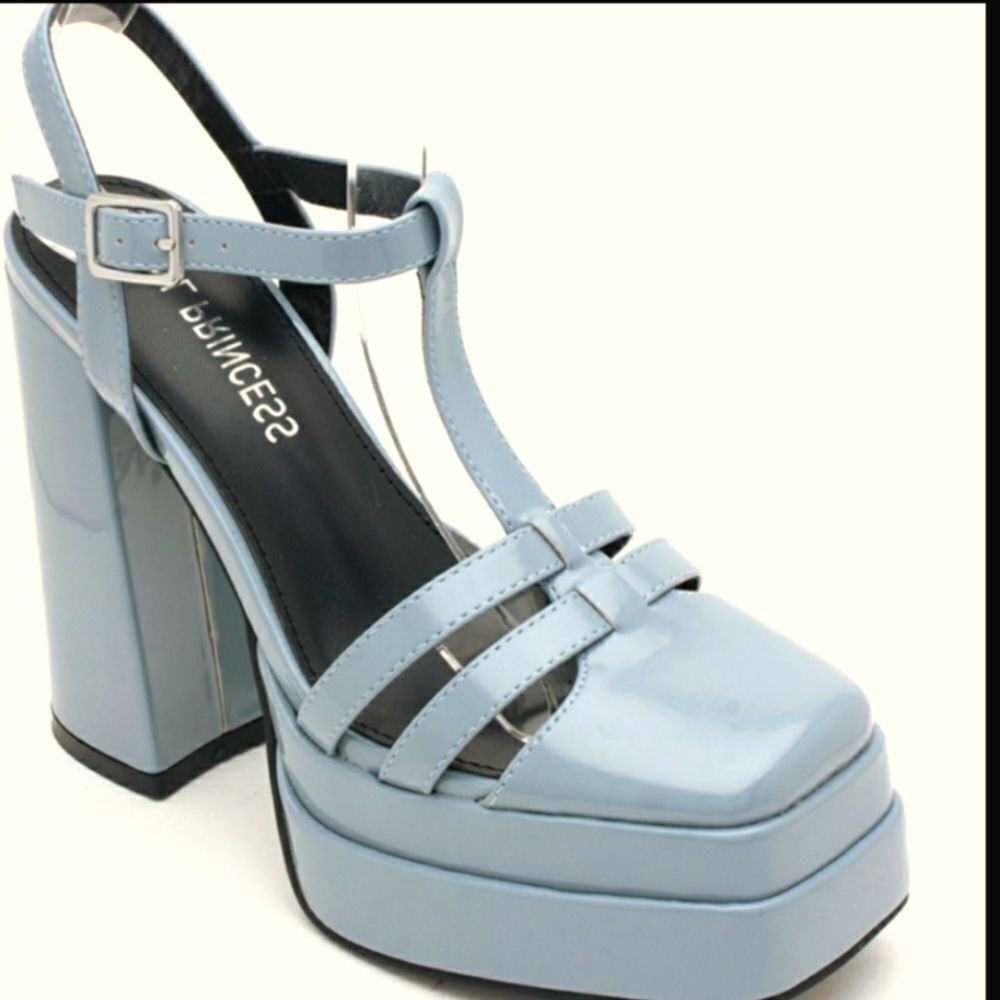 BRAND NEW SOUL PRINCESS PLAIN PLATFORM ANKLE CURVE WIDE HIGH HEEL S2